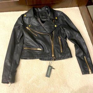 BLANKNYC black IMMITATION LEATHER JACKET ( vegan)